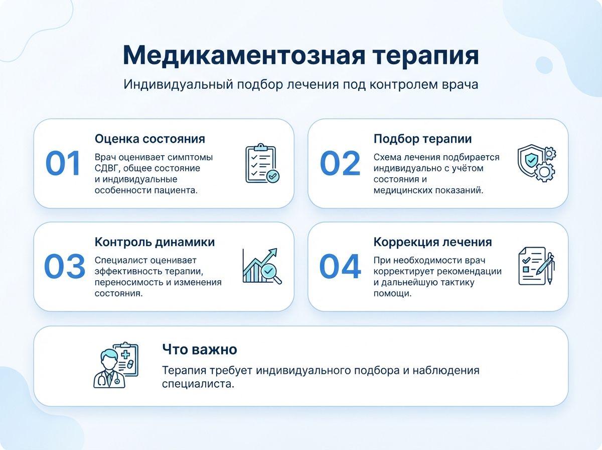 Лечение СДВГ в Шумерле у детей и взрослыхинфографика